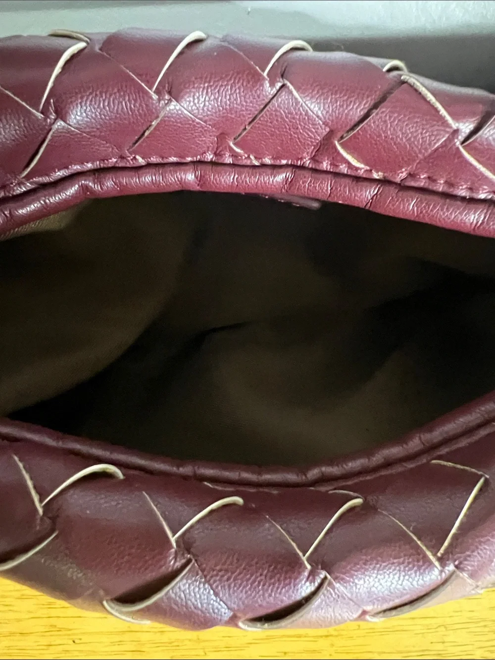 Braided Hobo Bag in Deep Wine
